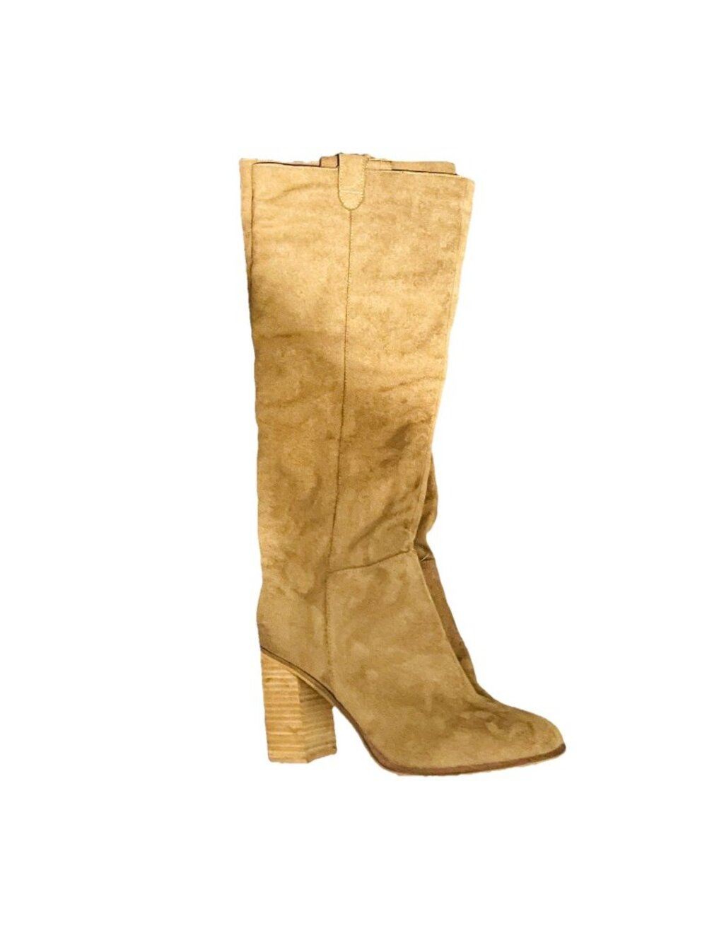 Oasis Society Shoes Womens Size 10 Brown Faux Suede Slip High Tall Heeled Boots